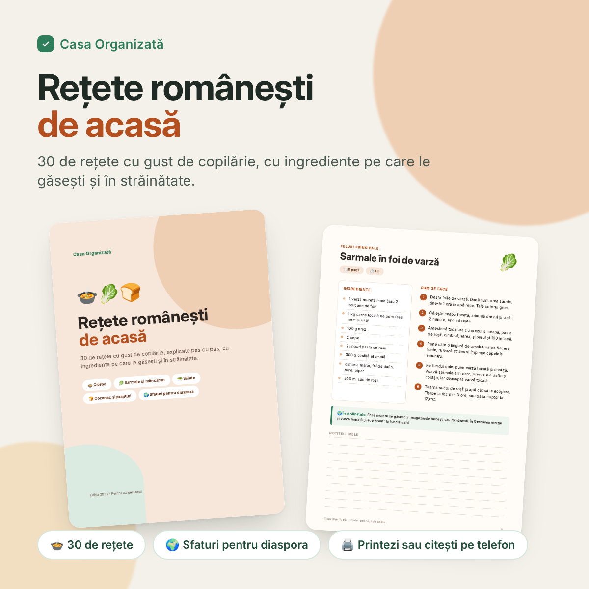 Rețete românești de acasă – 30 de rețete (PDF)