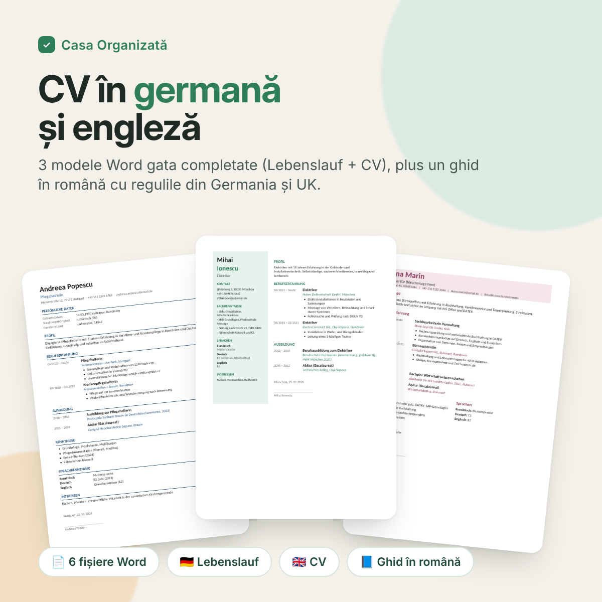 CV în germană și engleză – 3 modele Word + ghid